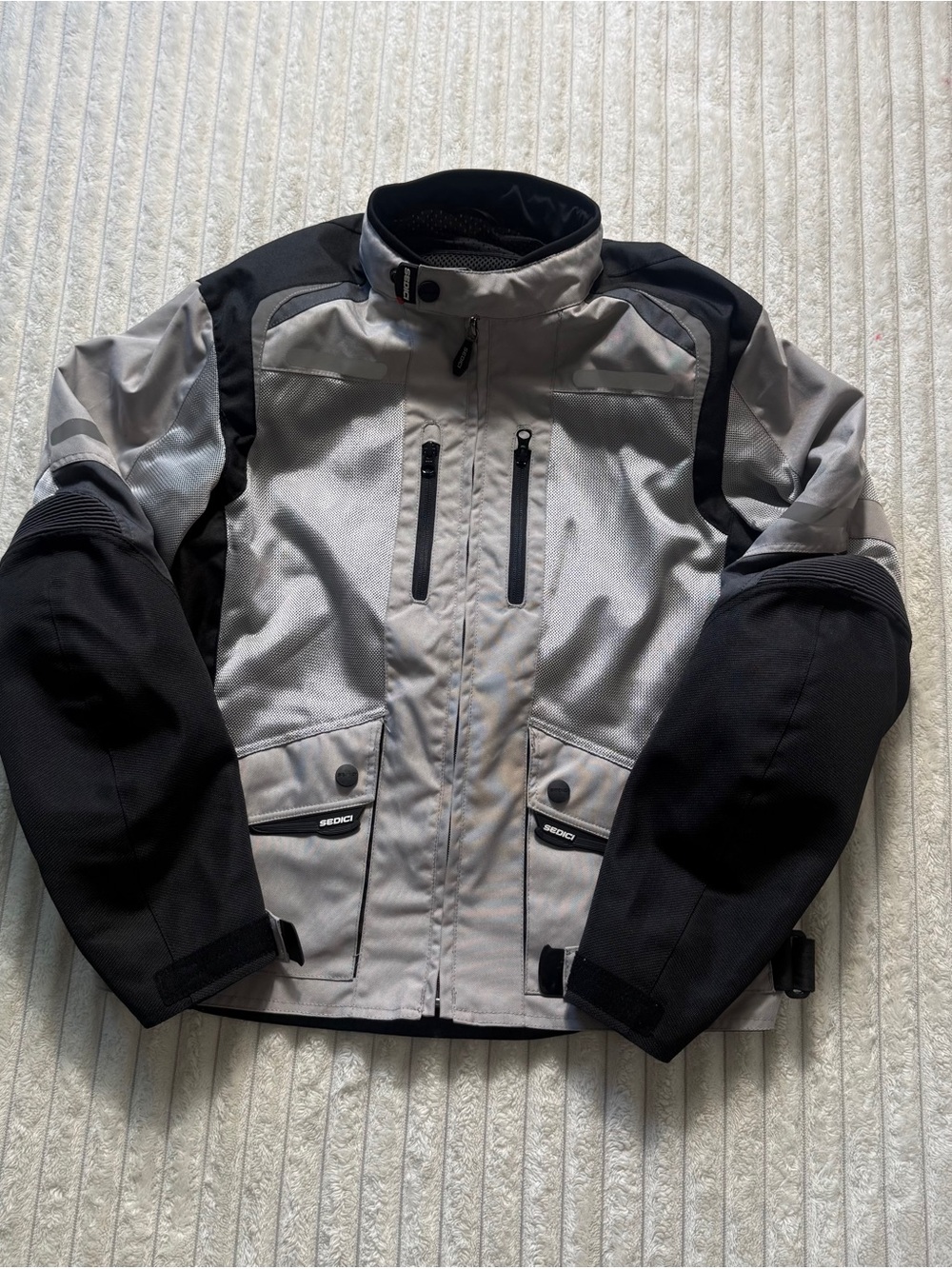 Sedici Jacket Mens Large Gray ADV Series Mesh CE Level 2 Armor Removable Liner